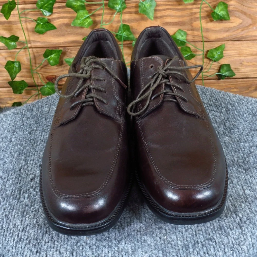 Rockport Hydro-Shield Waterproof Leather Oxfords Men 11.5 Brown V74294 Excellent